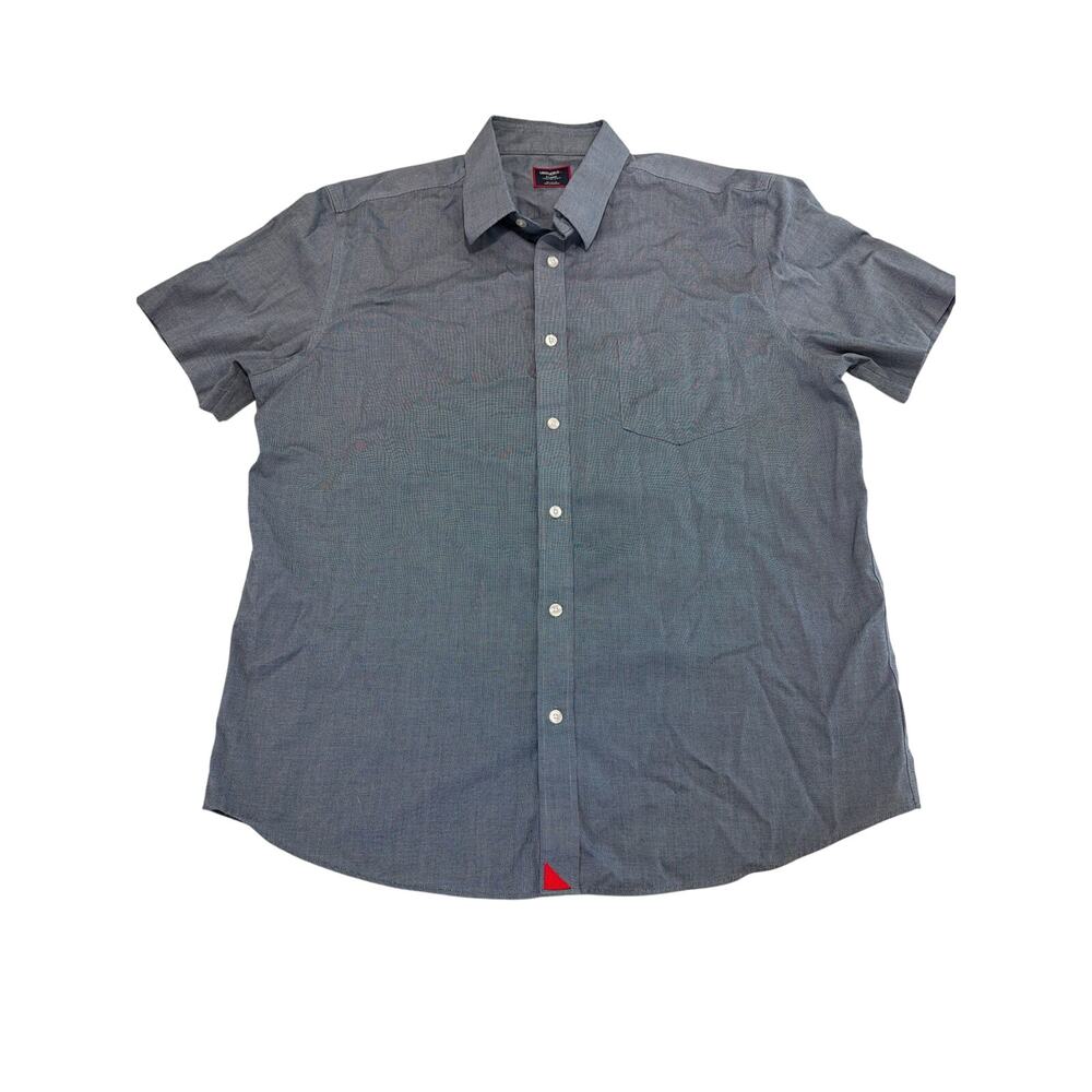 Untuckit Men XL Short Sleeve Button Up Shirt Oxford Wrinkle Free Slim Fit Cotton